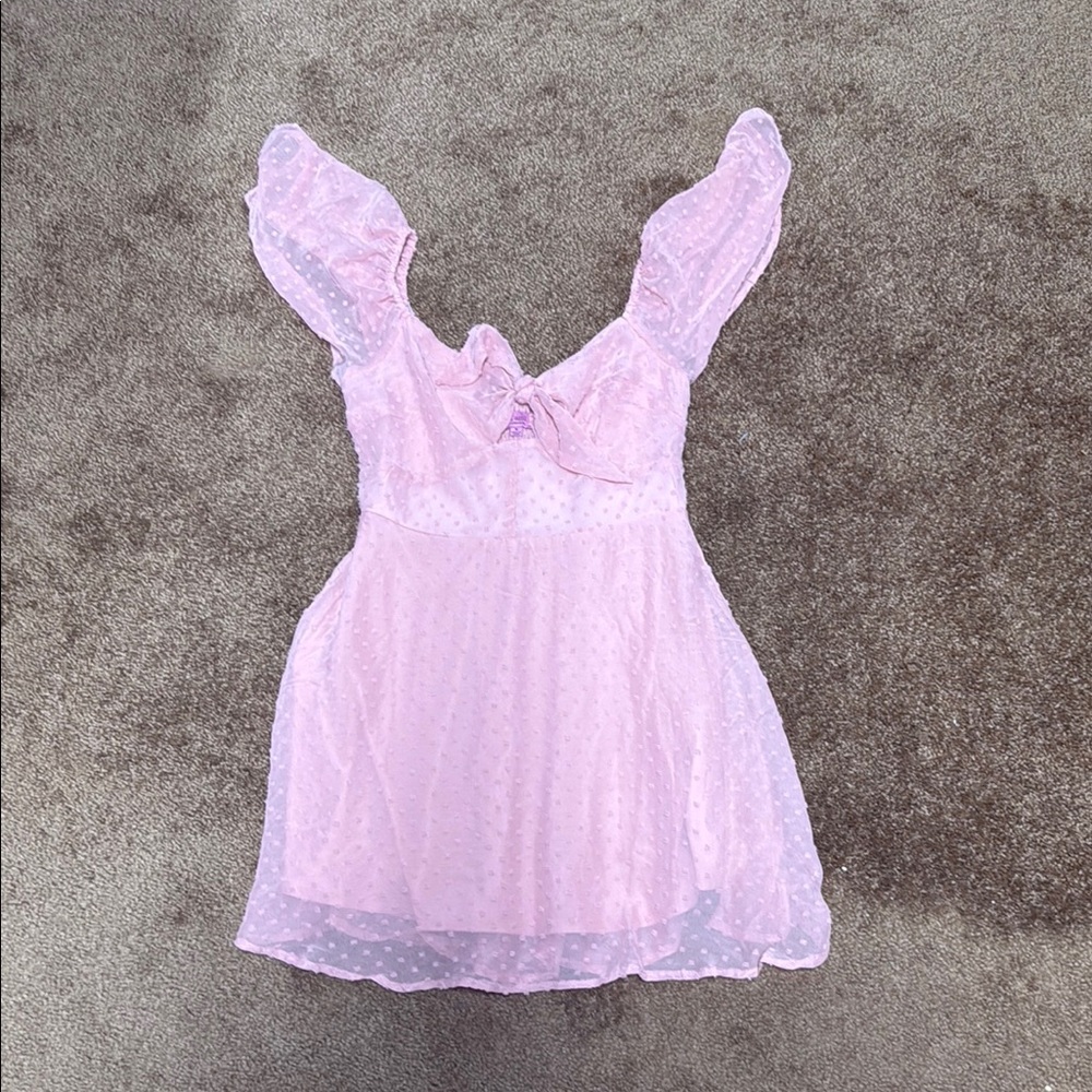 Miami Pink Chemise with Ruffled Sleeves